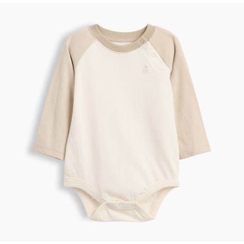 Baby Organic Cotton Colorblock Raglan Bodysuit