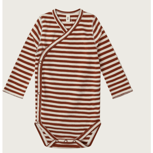 PAPRIKA STRIPES WRAP BODYSUIT