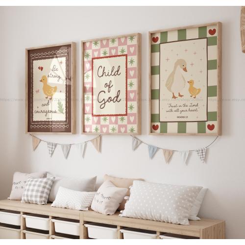 Duck Nursery Bible Verse Christian Girl Nursery Duck Christian Art Kids Christian Bedroom Decor Christian Playroom Decor