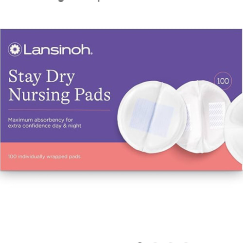 Lansinoh Stay Dry Disposable Nursing Pads, Soft and Super Absorbent Breast Pads, Breastfeeding Essentials for Moms, 100 Count