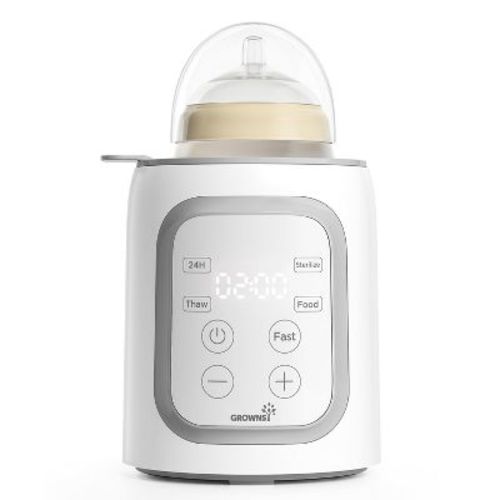 Grownsy 8-in-1 Fast Bottle Warmer with Timer, Gray | Fast & Even Heating, Nutri-Preserve, Safe Material, Precise Temp, Multi-Use for All Feed Stages
