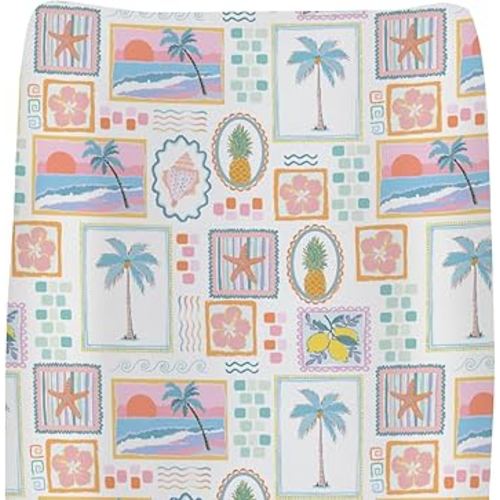 Colorful Beach Patchwork Changing Pad Covers for Baby Girls Boys Bright Summer Seashells Girly Fitted Change Table Pad Covers Mats Pineapple Lemon Palm Tree Soft Diaper Changing Pad Sheets 32''×16''