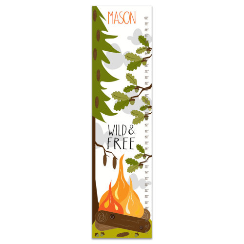 Harriet Bee Thurston Campfire Wild and Free Personalized Growth Chart | Wayfair