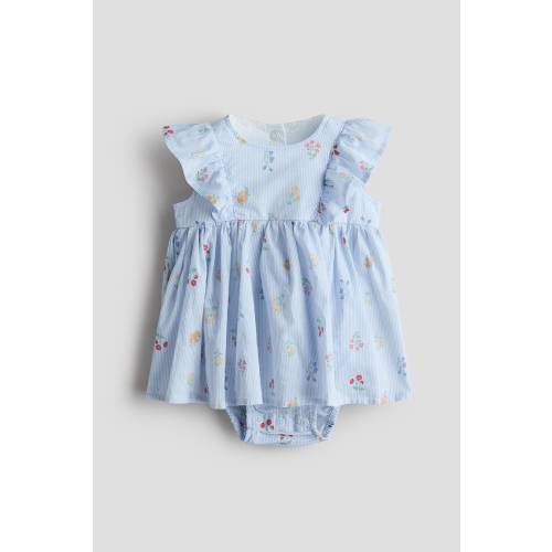 (Size 6M) RUFFLE-TRIMMED BODYSUIT DRESS