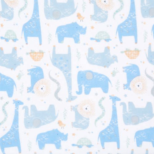 Blue Safari Animals 100% Cotton Baby Swaddle | HALO