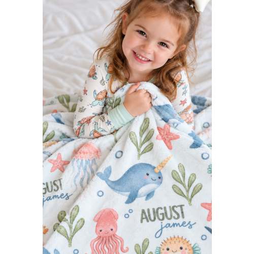 Personalized Kids Blanket |  Ocean Dream