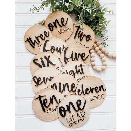 Baby Monthly Milestone Disc Setbaby Announcementmilestone - Etsy