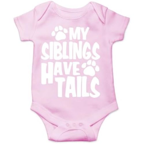 AW Fashions My Siblings Have Tails Baby Bodysuit Funny Cute Newborn Outfit Girl Boy Unisex Romper Clothes