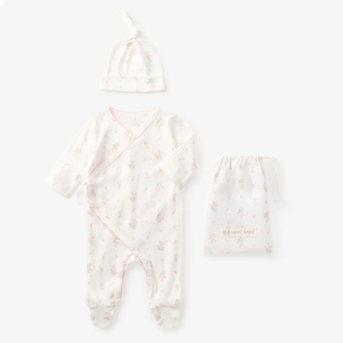 Folklore Floral Organic Cotton Pointelle Layette 2PC Set – Elegant Baby