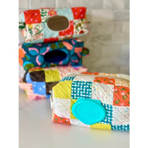 Quilted Patchwork Diaper/Wipe Pouch