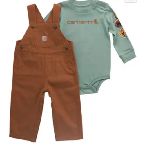 Boys' 2-Piece Long Sleeve Bodysuit & Canvas Overall Set (Baby) | Kids' Sets | Carhartt