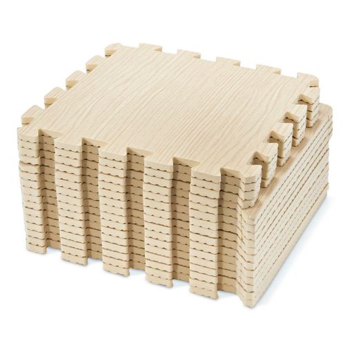 Sorbus Thick 3/8-inch Wood Grain Floor Foam Tile Mats (16 Tiles,16 Sq ft) - for Home, Office, Playroom, Basement, and More