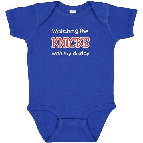 Curiositees Watching the Knicks with my Daddy Fan Baby Jersey Bodysuit Outfit
