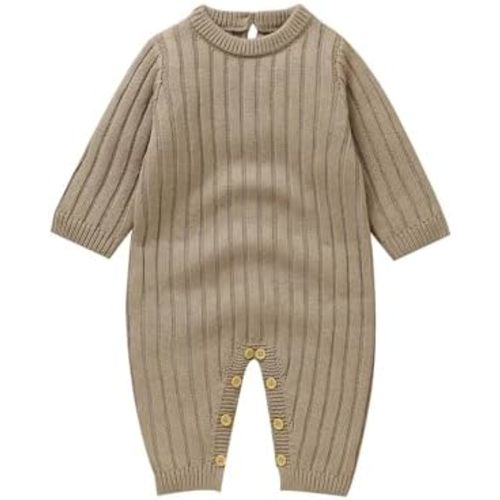 Unisex Baby Knit Romper Cotton Baby Sweater One Piece Newborn Infant Striped Solid Long Sleeve Jumpsuit Clothes