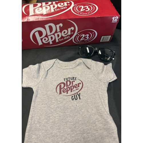 Future Dr Pepper baby boy onesie