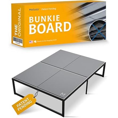 Meliusly Heavy Duty 10mm Bunkie Board Full Size (54x75'') Patent Pending Low Profile Bed Board Design - Breathable, Noise Minimizing, Moisture Resistant Bunkieboards, Low Profile Bed Support