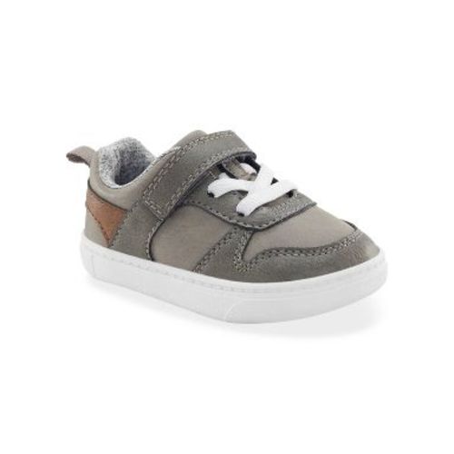 Carter's Just One You®️ Baby Boys' Karson First Walker Sneakers - Gray/Brown 4: Hook and Loop Closure, TPR Outsole