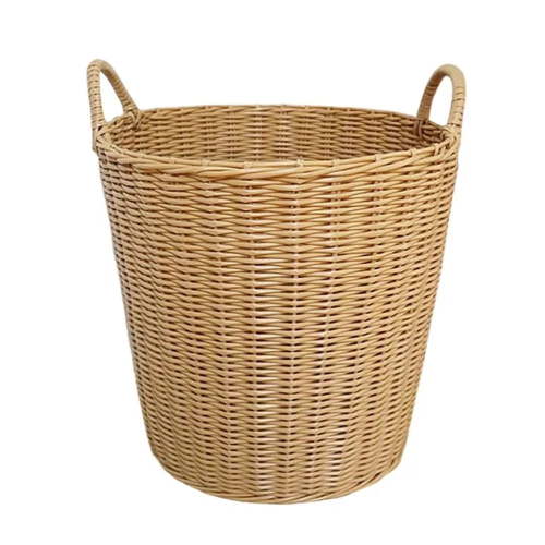 Portable Foldable Laundry Basket Woven Rattan-Style Toys Storage Basket Wicker Baskets