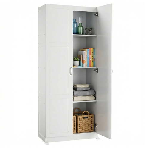 edx 71" Wooden Storage Cabinet for Living Room,Hallway, Entryway, Closet, Home Office, White