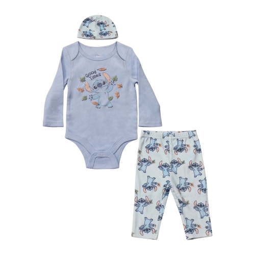 Disney Clothes Baby Boys Bodysuit, Pants & Hat 3-Piece Outfit Set – Mickey Mouse, Lion King, Stitch, Pooh, Cars, & Spiderman (0/3M–6/9M)