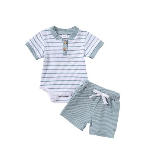 Newborn Baby Boy Summer Clothes Infant Boy Short Sleeve Romper Shorts Set Outfits
