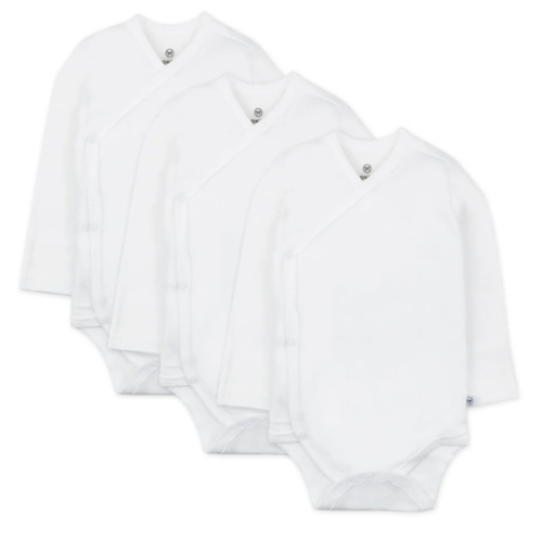 3-Pack Organic Cotton Long Sleeve Side-Snap Bodysuits | Honest Baby Clothing