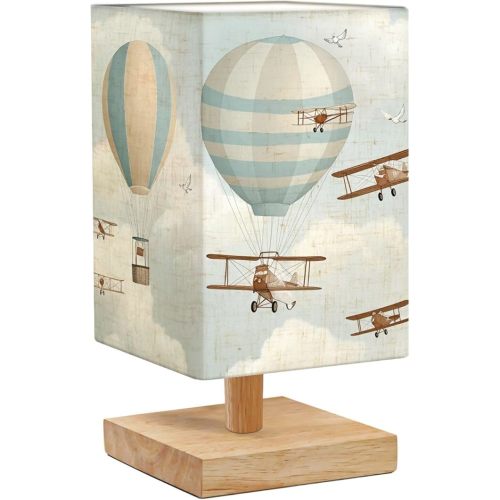 Table Lamps for Bedroom Hot air Balloons biplanes Child Room Bedside Lamps Desk Lamp Table Lamp Night Light for Kids Nursery Living Room Office Dorm Room Decor