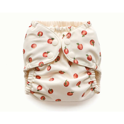 Esembly Recycled Diaper Cover (Outer) + Swim Diaper - Apples, Size 1 (7-17 Lbs)