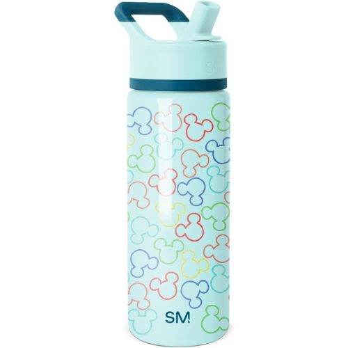Simple Modern Kids Summit Water Bottle with Straw Lid | Disney Mickey Mouse 18oz Stainless Steel Cup Insulated Tumbler for Boys, School | Cheers to Mickey Ears