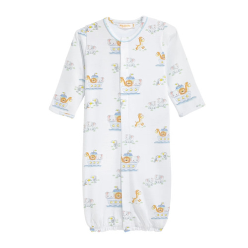 Printed Convertible Gown with Piping - Noah's Ark