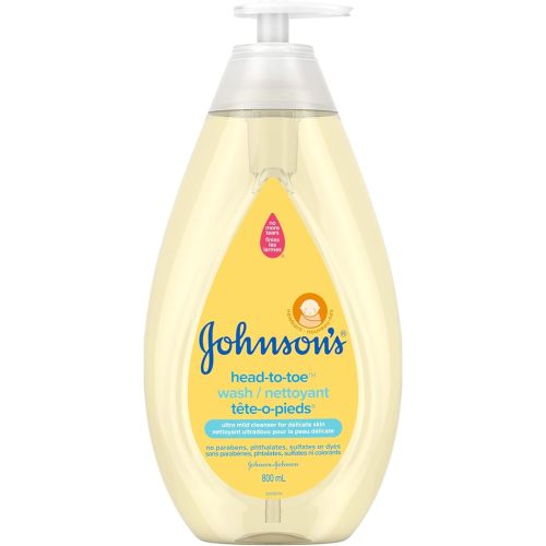 Johnson's Baby Wash and Shampoo for Baths, Head-to-Toe, Tear Free, 800 ml