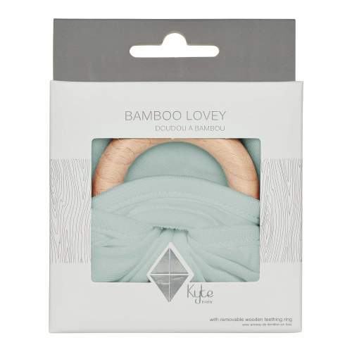 Lovey in Sage with Removable Wooden Teething Ring