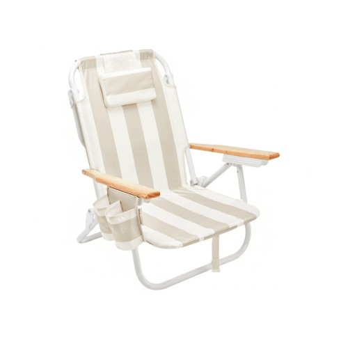 Sunnylife Deluxe Beach Chair - Oyster Stripe - Grey