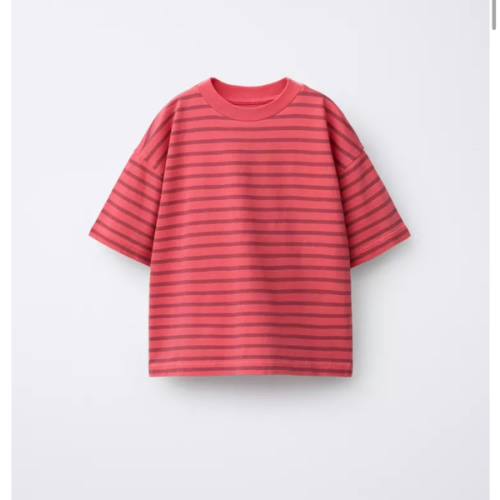 STRIPED T-SHIRT - Dark fuchsia | ZARA United States