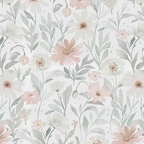 CiCiwind 17.3"×393.7" Peel and Stick Wallpaper Floral Removable Self Adhesive Eco-Friendly Contact Paper Boho Papel Tapiz para Pared Bedroom Bathroom Living Room Decor Vinyl Film Roll