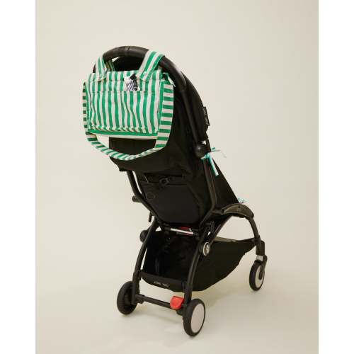 Universal Baby Stroller Organizer Bag Converts To Crossbody | Green Stripe - Storq by Kindred Bravely