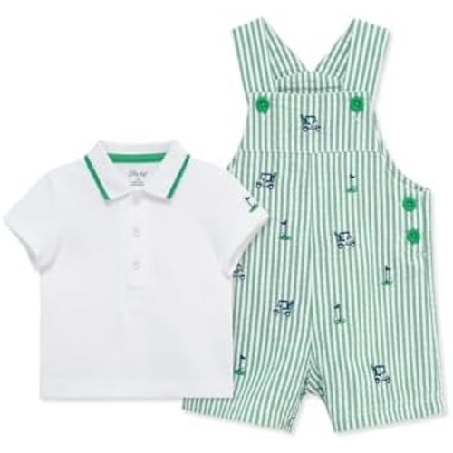 Little Me Baby Boy Shortall Set – 2-Piece, Tee Shirt and Overall Shorts, Cute and Comfy Outfits