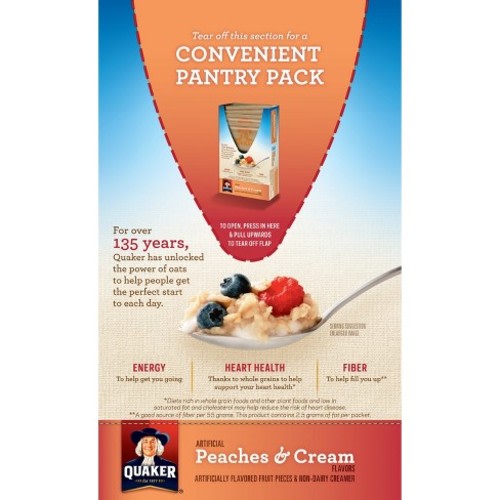 Quaker Peaches & Cream Instant Oatmeal - 10ct