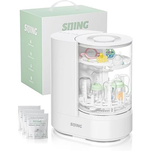 Bottle Washer Pro, Baby Bottle Washer, Bottle Sterilizer and Dryer, All-in-One Bottle Washer with Visible Glass Chamber, 40-Jet Deep Cleaning, Fits Pump Parts and Baby Essentials