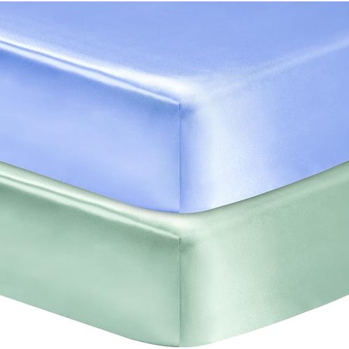 GUNTAIL Baby Crib Sheets for Boys Girls, 2 Pack Fitted Crib Sheet for Standard Crib and Toddler Mattress, Soft Microfiber Baby Sheet 52x28x8in (Brown & Green)