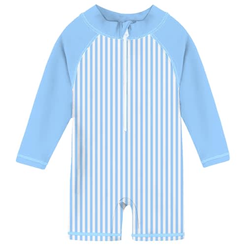 uideazone Baby Toddler Boys Zipper Rash Guard Swimsuit UPF 50+ One Piece Beach Swimwear Bathing Suits 3-36 Months