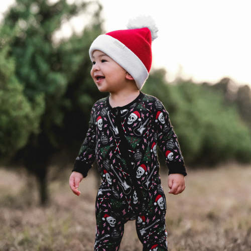 Not So Silent Night Zippie Bamboo Pajamas Zipper Sleepwear | Little Rocker Clothing