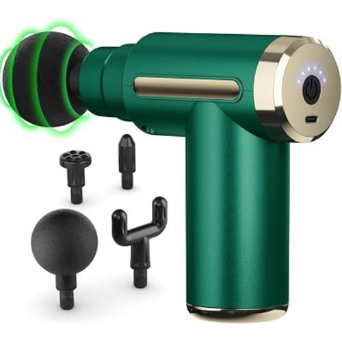 cotsoco Massage Gun Deep Tissue for Pain Relief with 4 Massage Heads & 6 Speeds, Electric Mini Handheld Body Massager for Any Pain Relief, Best Gifts for Men and Mom