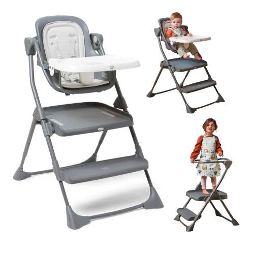 Happy Heights High Chair & Toddler Tower - Gray