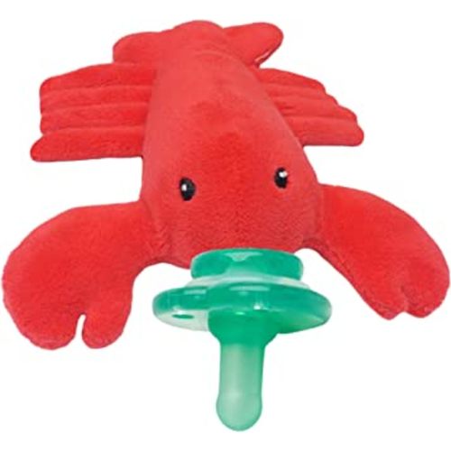 Nookums Paci-Plushies Buddies - Lobster Pacifier Holder - Adapts to Name Brand Pacifiers, Suitable for All Ages, Plush Toy Includes Detachable Pacifier