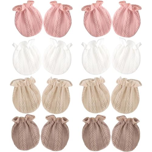 BQUBO Newborn Infant Toddler Mittens No Scratch Cotton Elastic Wrist Gloves Hypoallergenic for 0-6 Months Baby Boys Girls