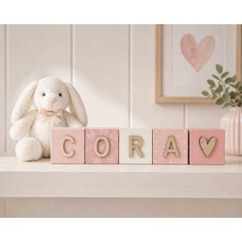 Personalised Baby Name Blocks, Wooden Name Blocks, Nursery Decor