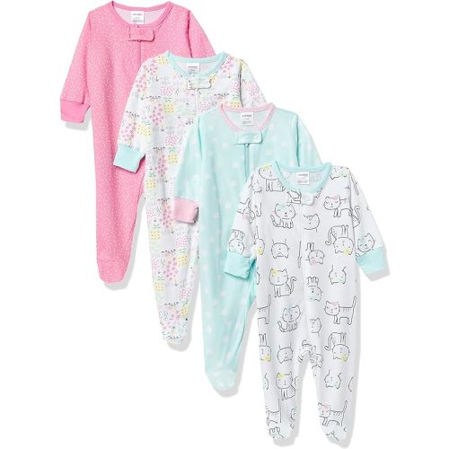 Onesies Brand baby-girls 4-pack Sleep 'N Play Footies Multi Pack