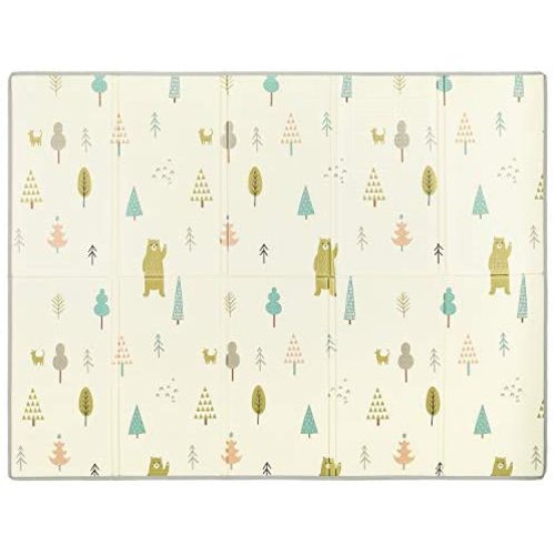Dream On Me Play Time Reversible Baby Play Mat |Foldable Extra Large Thick Foam Crawling Playmats for Toddlers|Waterproof Portable Playmat for Babies | Yoga/Picnic/Game Mat|Indoor/Outdoor - Multi- Cloud+Jungle bear print