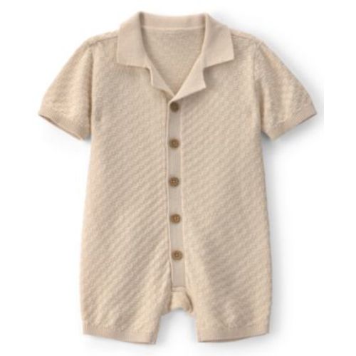 Baby Boys' Button-Down Short-Sleeve Romper
